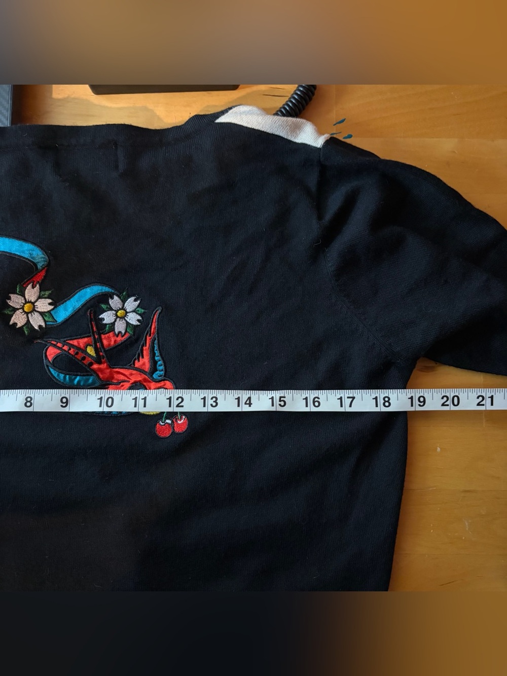 Banned Apparel Sparrow Tattoo Cardigan Size XL Black Stretch Retro Rockabilly - Picture 4 of 6